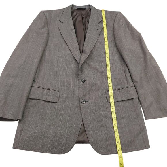 Vintage Burberrys' Sport Blazer Jacket Coat 40R Gray Two Button Checks Wool - Picture 11 of 14